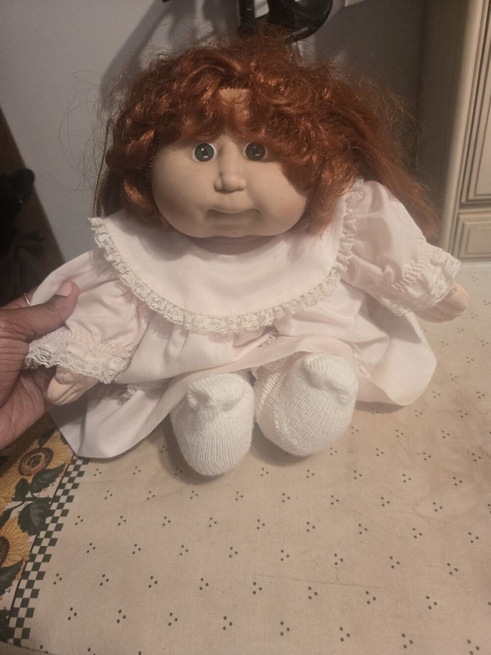 Vintage 1986 Cabbage Patch Kids Doll | Red Cornsilk Hair, Green Eyes